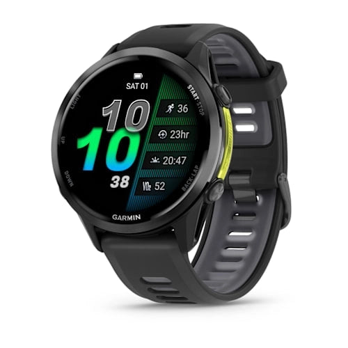 Garmin Forerunner® 970 Carbon Grey DLC Titanium with Black Case and Black/Translucent Whitestone Band GARMIN