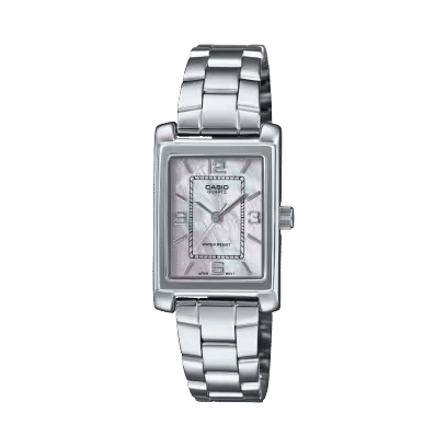 CASIO ENTICER LADIES LTP-1234DS-4ADF SILVER ANALOG DIAL SILVER STAINLESS STEEL BAND A2366