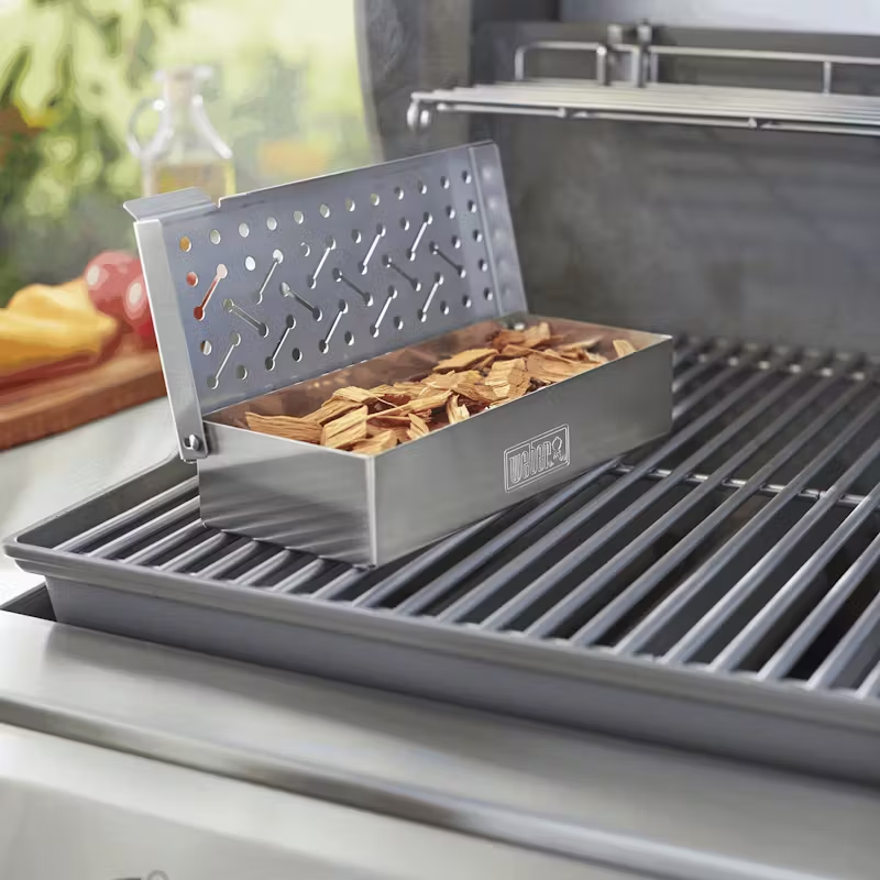 Weber Steel Universal Smoker Box (453.6 G, Silver) WEBER