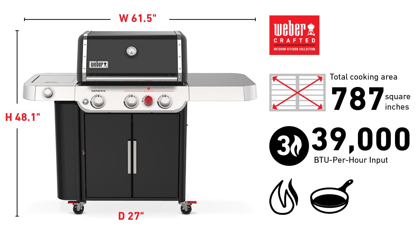 Weber GENESIS E-335 GAS GRILL 3 Burners | Liquid Petroleum Gas (refillable cylinder sold separately) WEBER