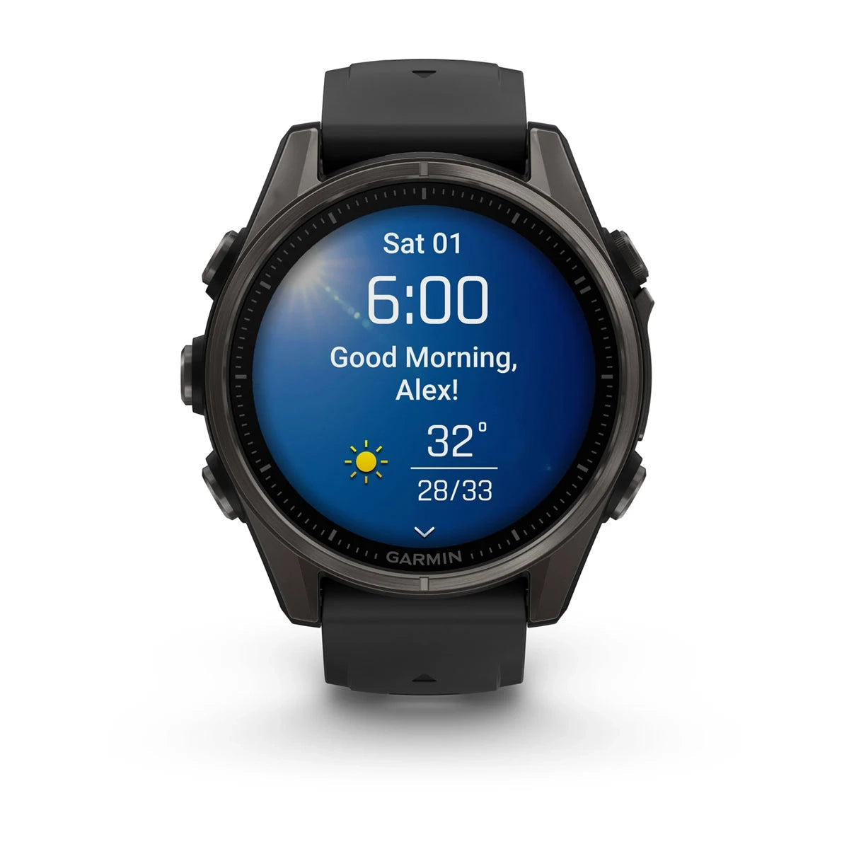 Garmin fenix® 8 – 43 mm, AMOLED Sapphire, Carbon grey DLC titanium with Black/pebble grey silicone band GARMIN