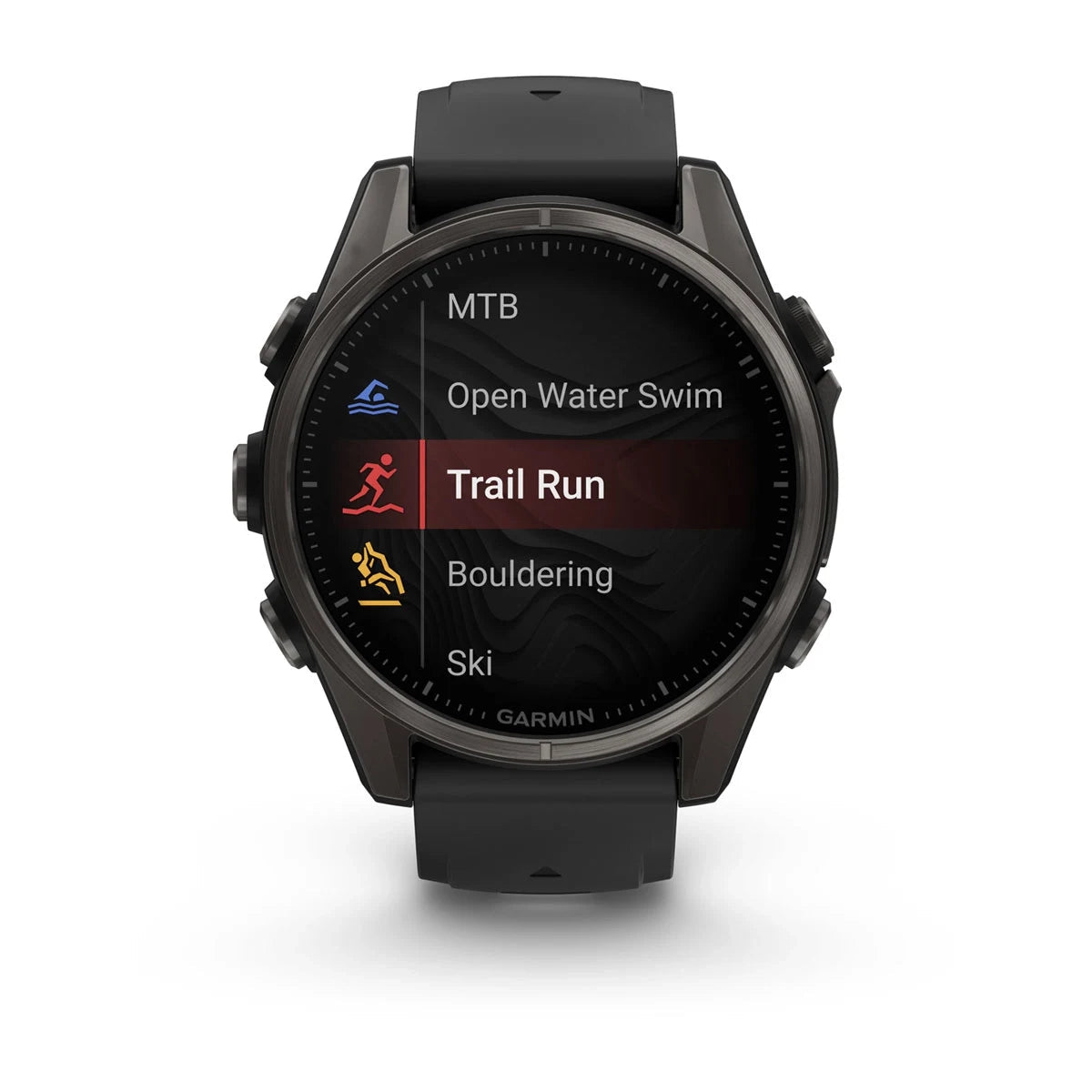 Garmin fenix® 8 – 43 mm, AMOLED Sapphire, Carbon grey DLC titanium with Black/pebble grey silicone band GARMIN