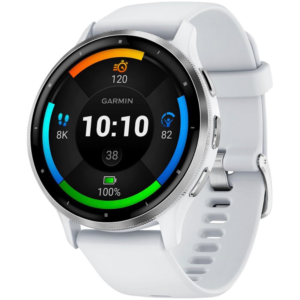 Garmin  Venu 3 Health Fitness GPS Smartwatch Silver Steel Bezel w/Whitestone Case (45mm) GARMIN