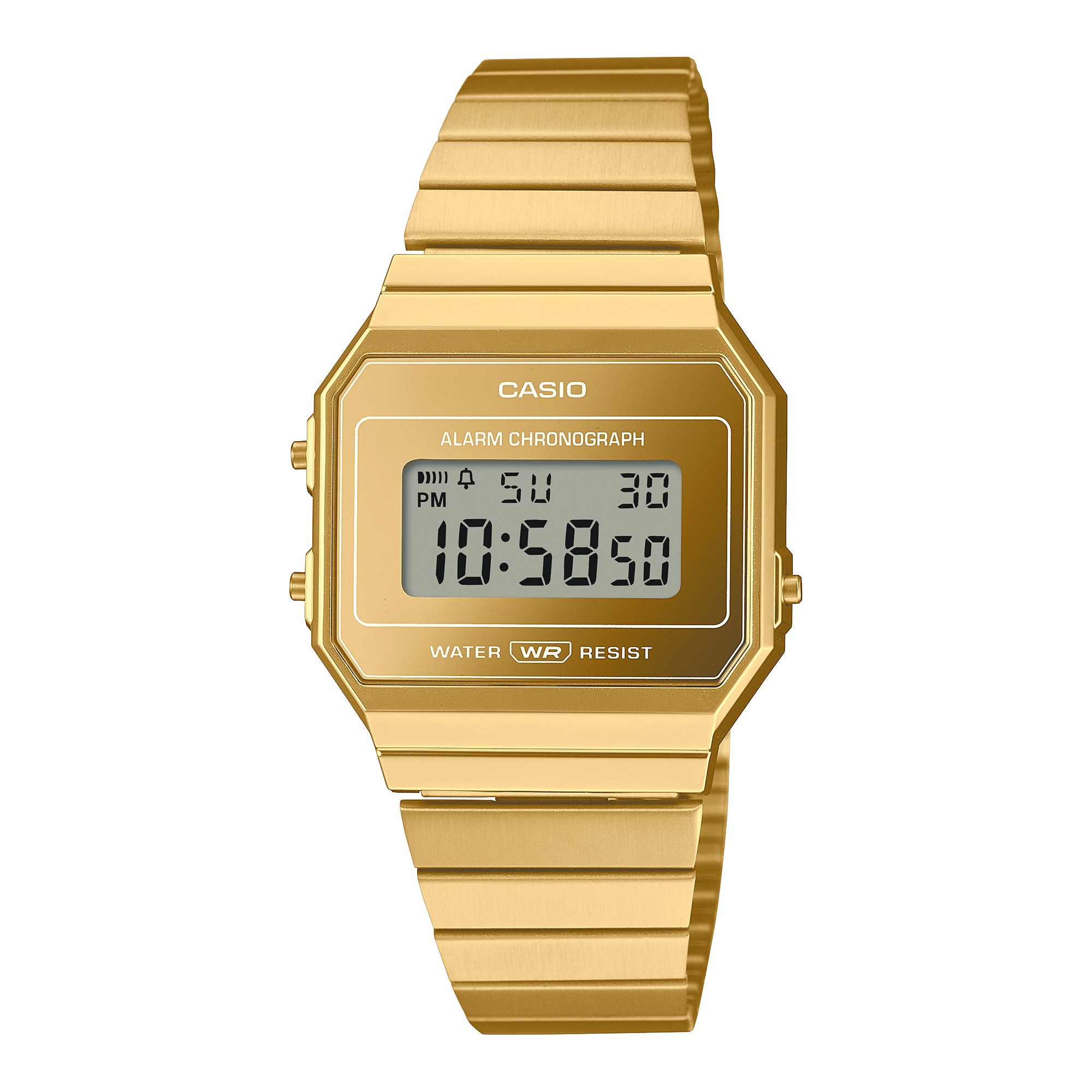 CASIO VINTAGE A700WEVG-9ADF GOLD  DIGITAL DIAL GOLD STAINLESS STEEL BAND D347