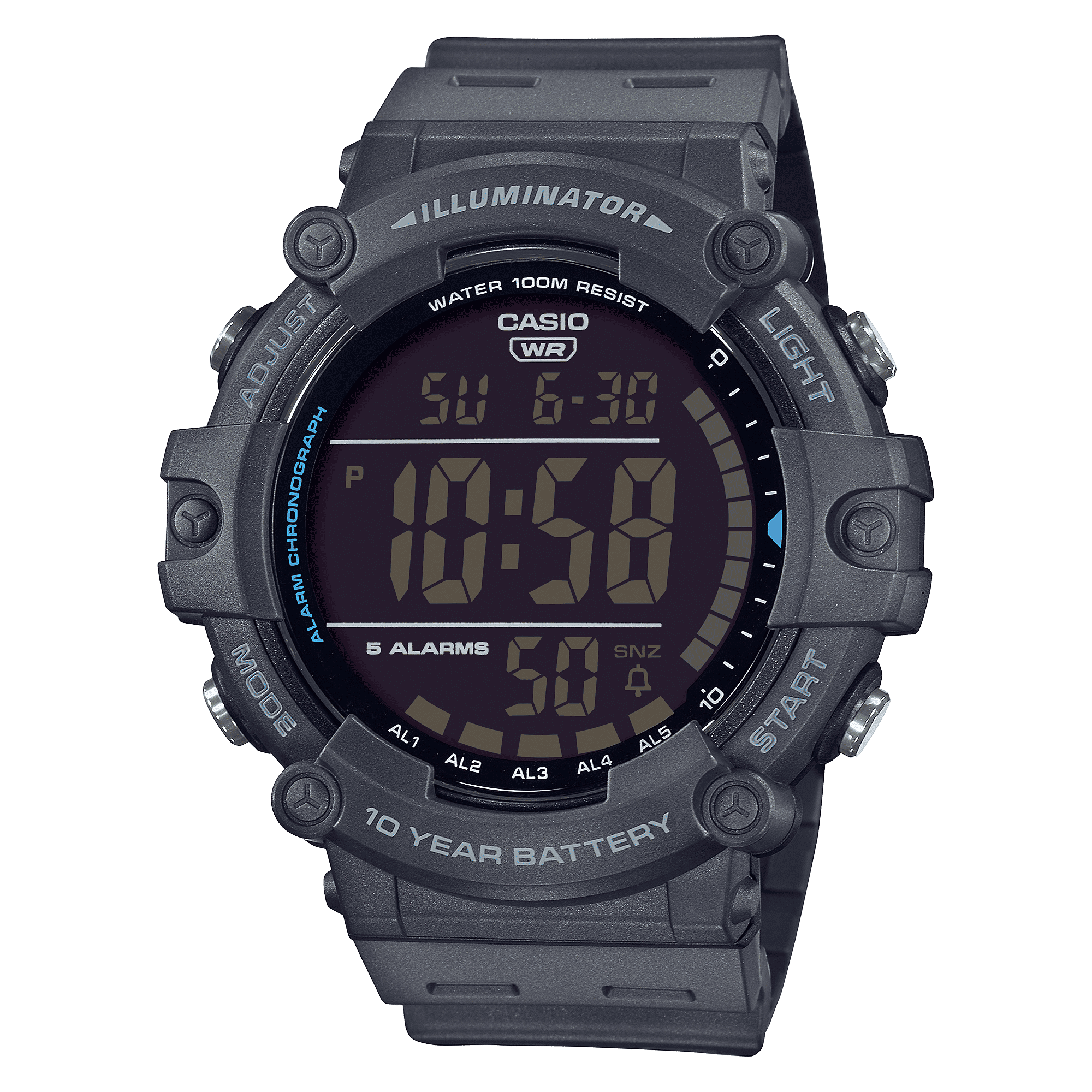 CASIO YOUTH AE-1500WH-8BVDF BLACK DIGITAL DIAL BLACK  RESIN BAND D219