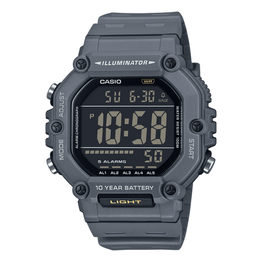 CASIO YOUTH AE-1600H-8BVDF GREY  DIGITAL DIAL GREY  RESIN BAND D387