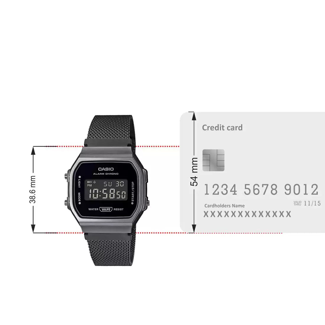 Casio VINTAGE COLLECTION A168WEMB-1BDF - D259 Grey Digital - Unisex Watch CASIO