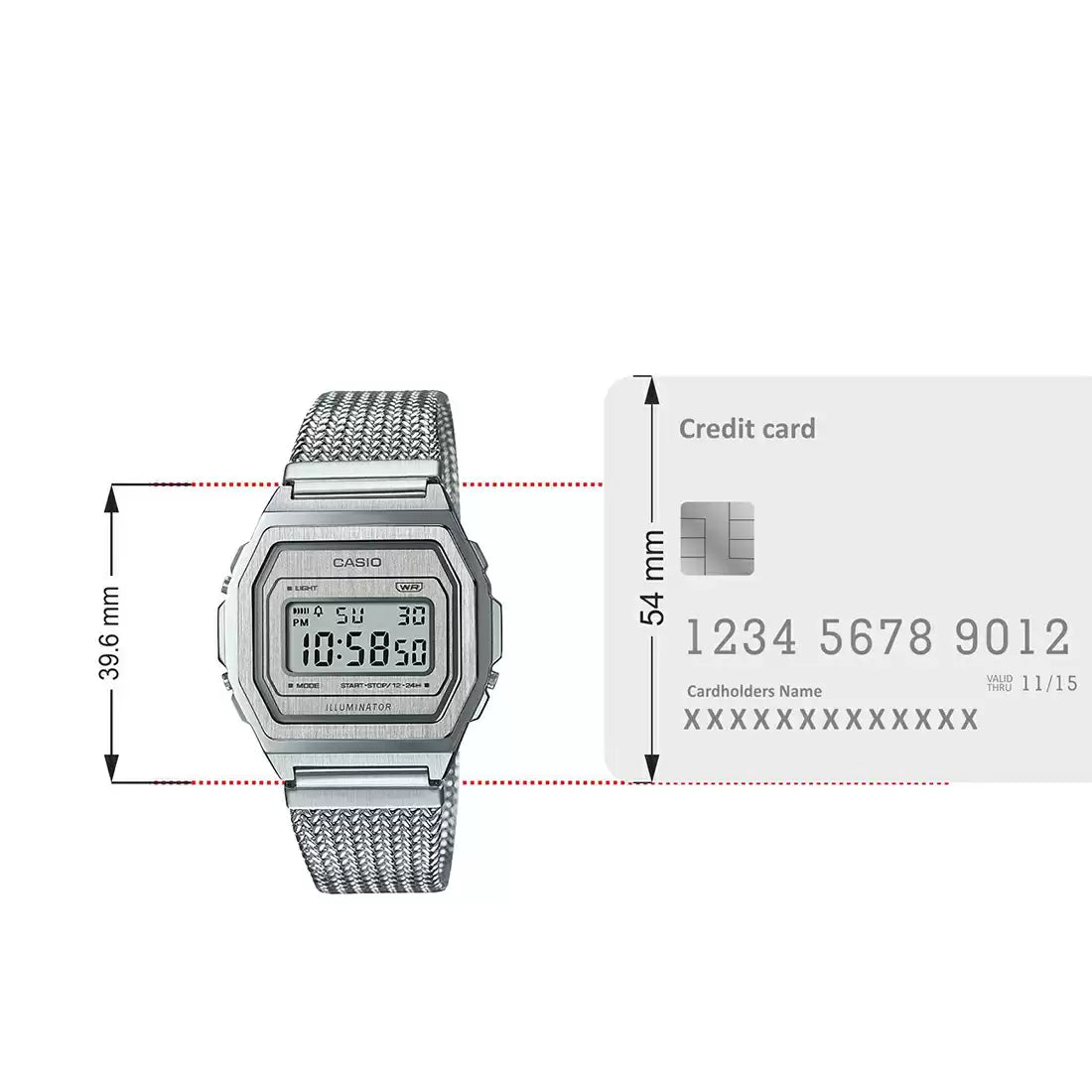 Casio VINTAGE COLLECTION A1000MA-7DF - D278 Silver European Vintage Unisex Watch CASIO