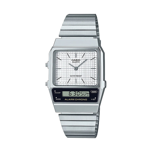Casio VINTAGE COLLECTION AQ-800E-7ADF - D281 Silver Vintage Combination Watch CASIO