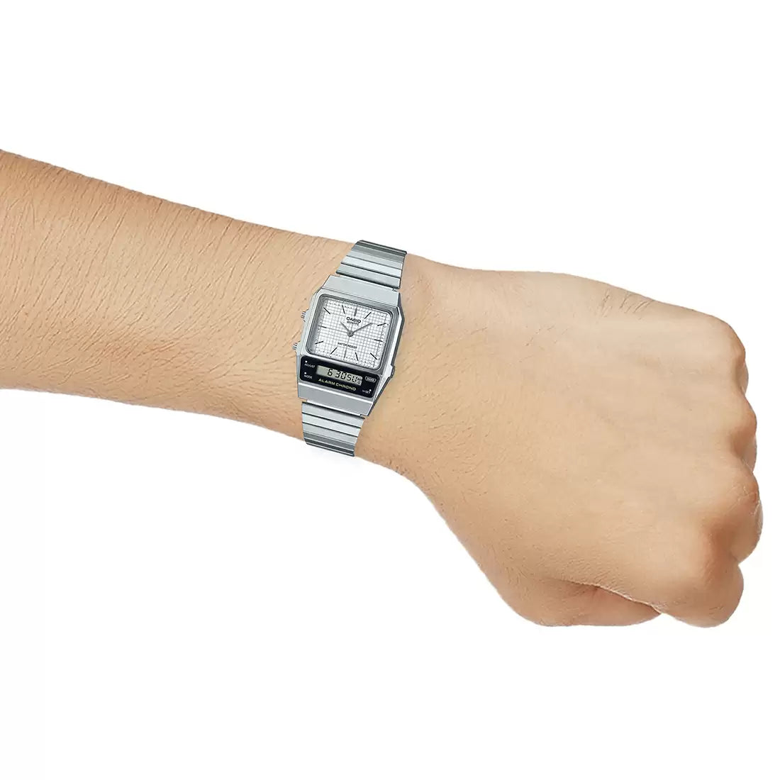 Casio VINTAGE COLLECTION AQ-800E-7ADF - D281 Silver Vintage Combination Watch CASIO