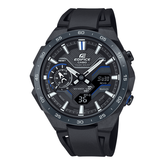 CASIO EDIFICE ECB-2200PB-1ADF BLACK ANA-DIGI DIAL BLACK RESIN STRAP MEN'S WATCH ED611