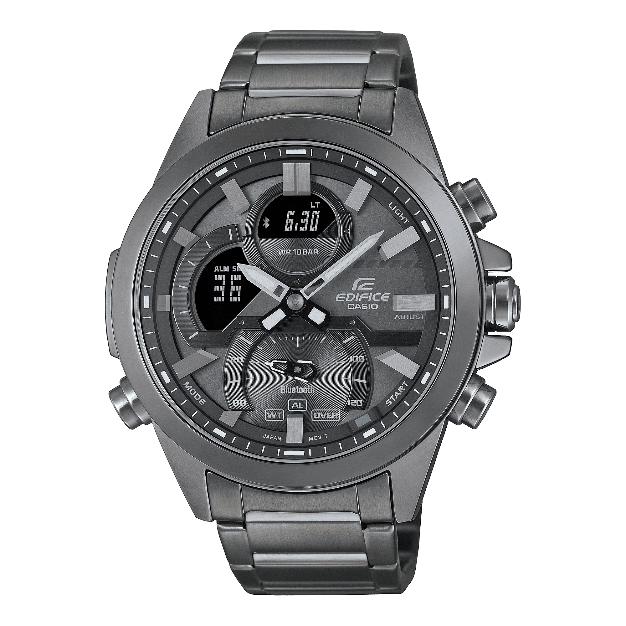 CASIO EDIFICE ECB-30DC-1BDF GRAY ANA-DIGI DIAL GRAY RESIN STRAP MEN'S WATCH ED605