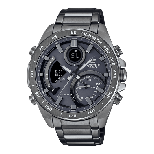 CASIO EDIFICE ECB-900MDC-1ADR GRAY ANA-DIGI DIAL GRAY IP STAINLESS STEEL BAND MEN'S WATCH ED527