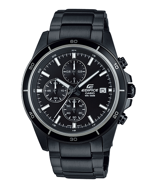 CASIO EDIFICE EFR-526BK-1A1VUDF BLACK ANALOG DIAL BLACK STAINLESS STEEL STRAP MEN'S WATCH CHRONOGRAPH 100M WATER RESISTANT