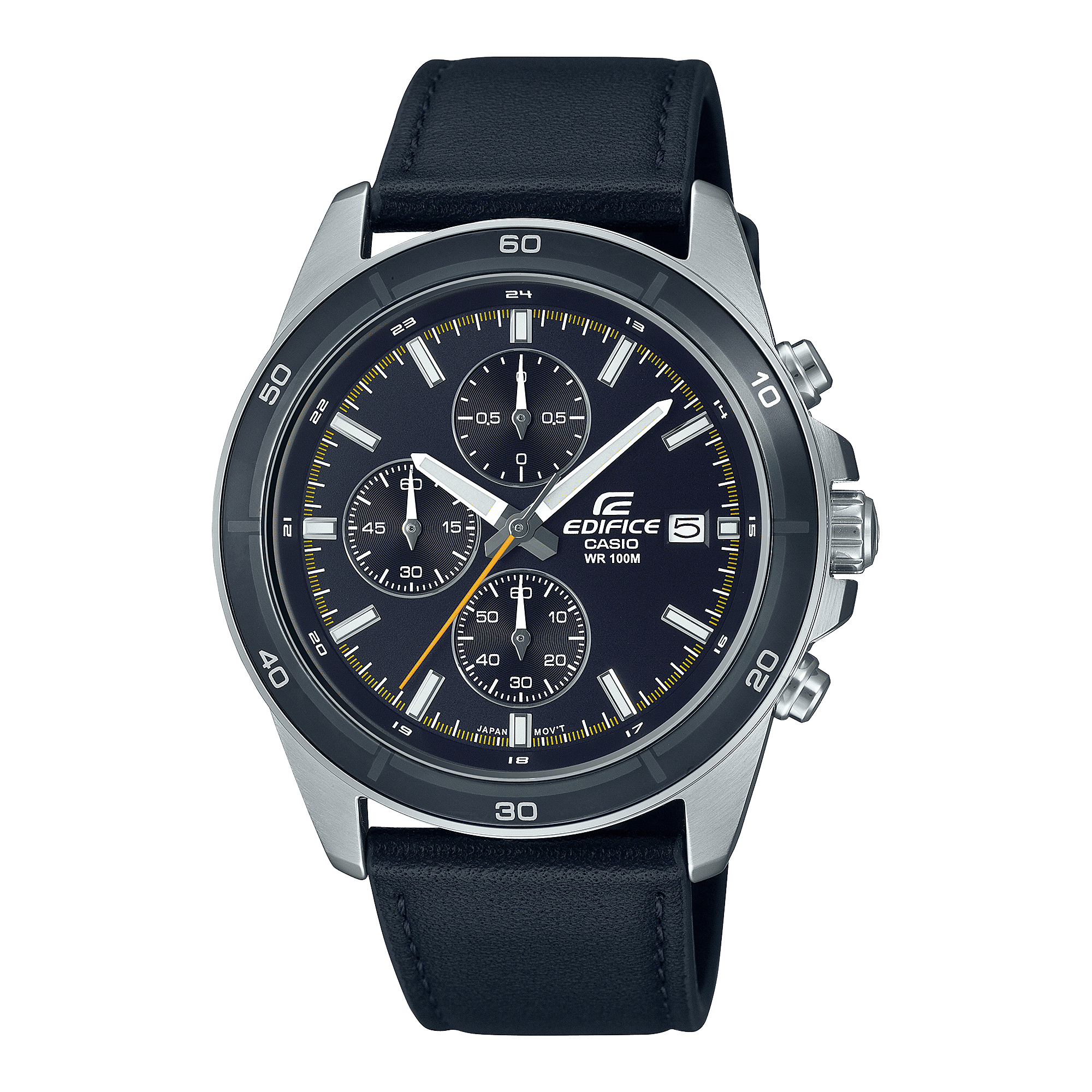 CASIO EDIFICE EFR-526L-2CVUDF BLUE ANALOG DIAL BLUE LEATHER STRAP MEN'S WATCH CHRONOGRAPH 100M WATER RESISTANT