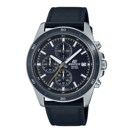 CASIO EDIFICE EFR-526L-2CVUDF BLUE ANALOG DIAL BLUE LEATHER STRAP MEN'S WATCH CHRONOGRAPH 100M WATER RESISTANT