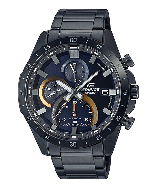 CASIO EDIFICE EFR-571DC-2AVUDF BLUE ANALOG DIAL BLACK STAINLESS STEEL STRAP MEN'S WATCH CHRONOGRAPH 100M WATER RESISTANT
