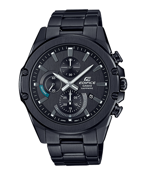 CASIO EDIFICE EFR-S567DC-1AVUDF BLACK ANALOG DIAL BLACK STAINLESS STEEL STRAP MEN'S WATCH SLIM CASE SAPPHIRE GLASS