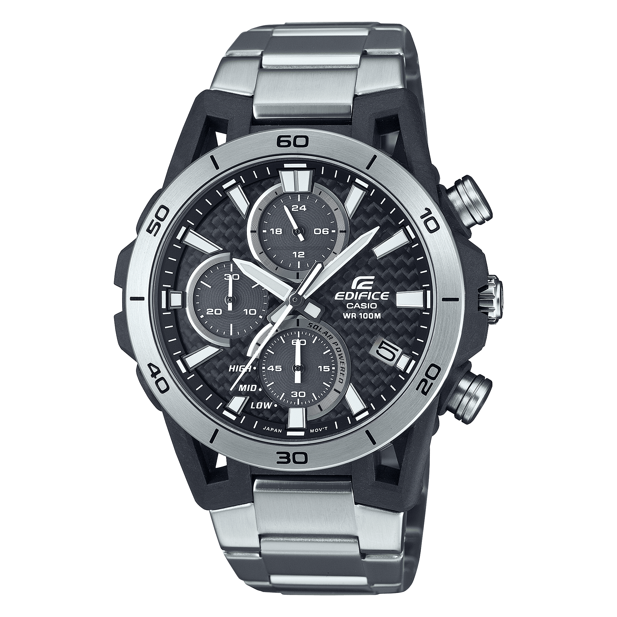 CASIO EDIFICE EQS-960D-1AVUDF SILVER ANALOG DIAL SILVER STAINLESS STEEL BAND MEN'S WATCH ED628