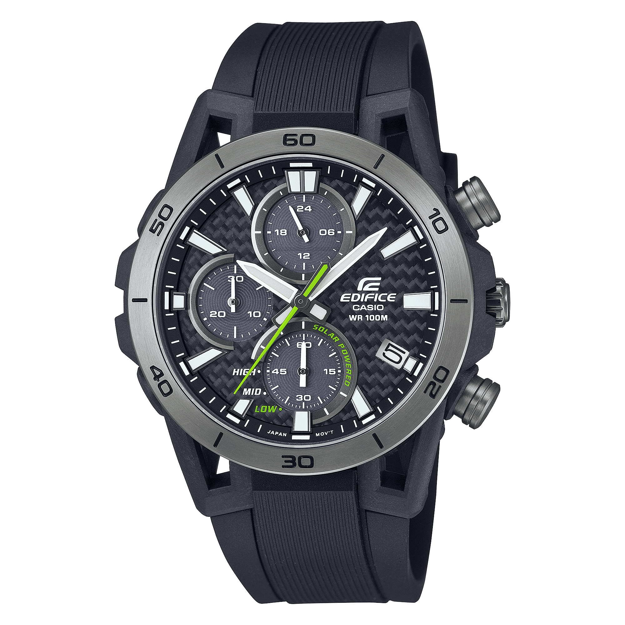 CASIO EDIFICE EQS-960PB-1AVUDF BLACK ANALOG DIAL BLACK RESIN STRAP MEN'S WATCH ED630