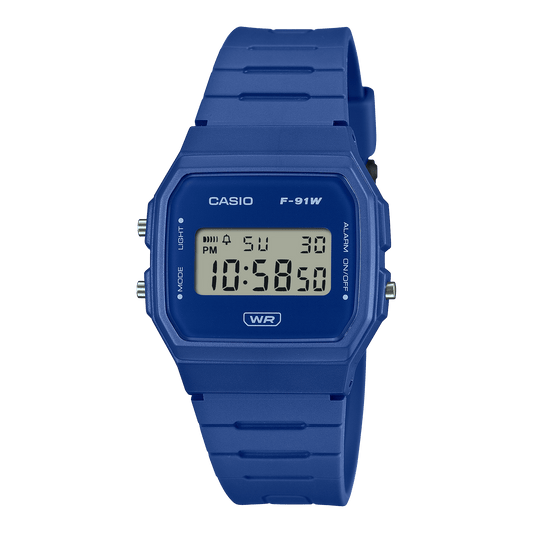 CASIO YOUTH F-91WB-2A1DF BLUE DIGITAL DIAL BLUE BIO-BASED RESIN BAND D371
