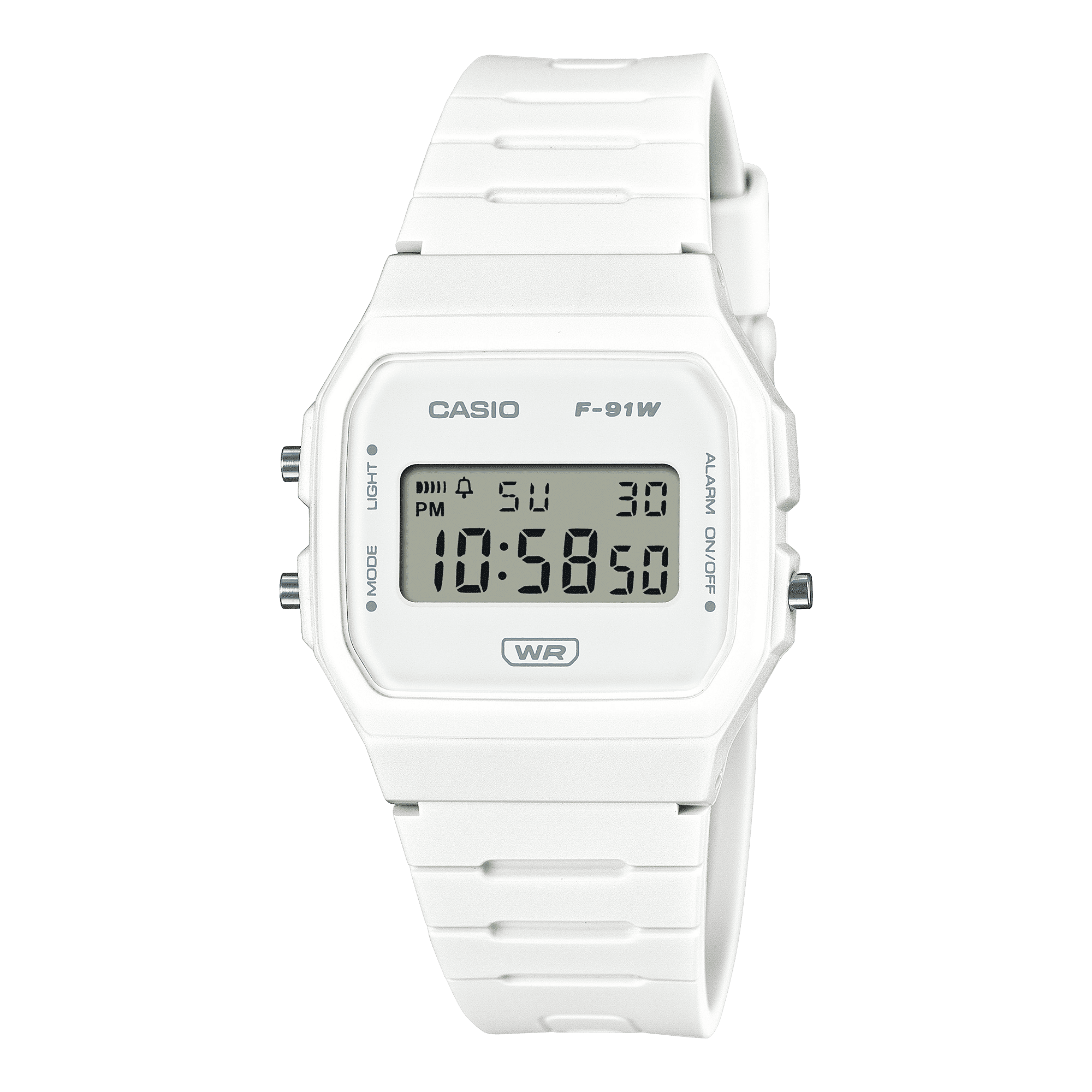 CASIO YOUTH F-91WB-7ADF WHITE DIGITAL DIAL WHITE BIO-BASED RESIN BAND D372
