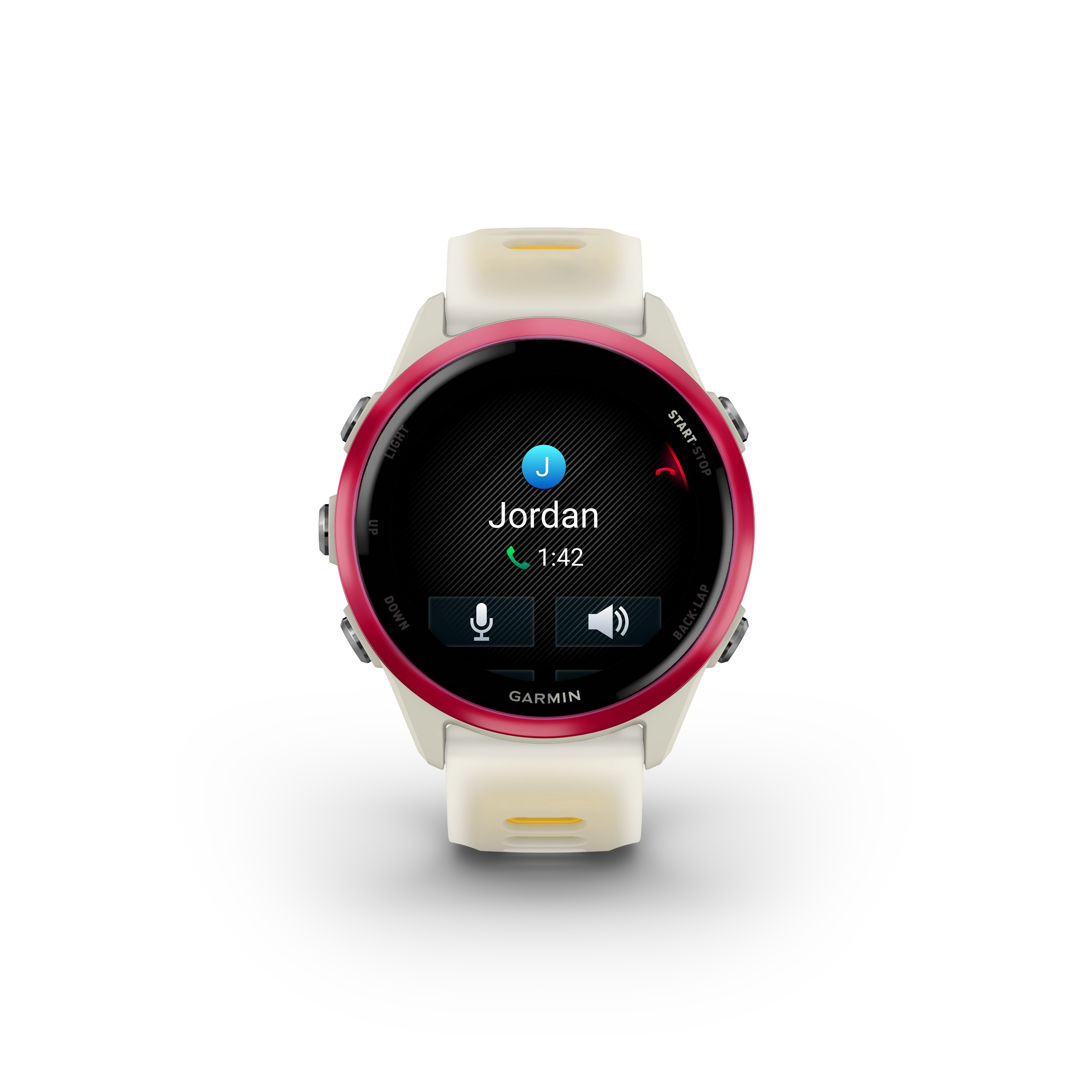 Garmin Forerunner® 570 - 42mm Raspberry Aluminium with Translucent Bone/Mango Band GARMIN