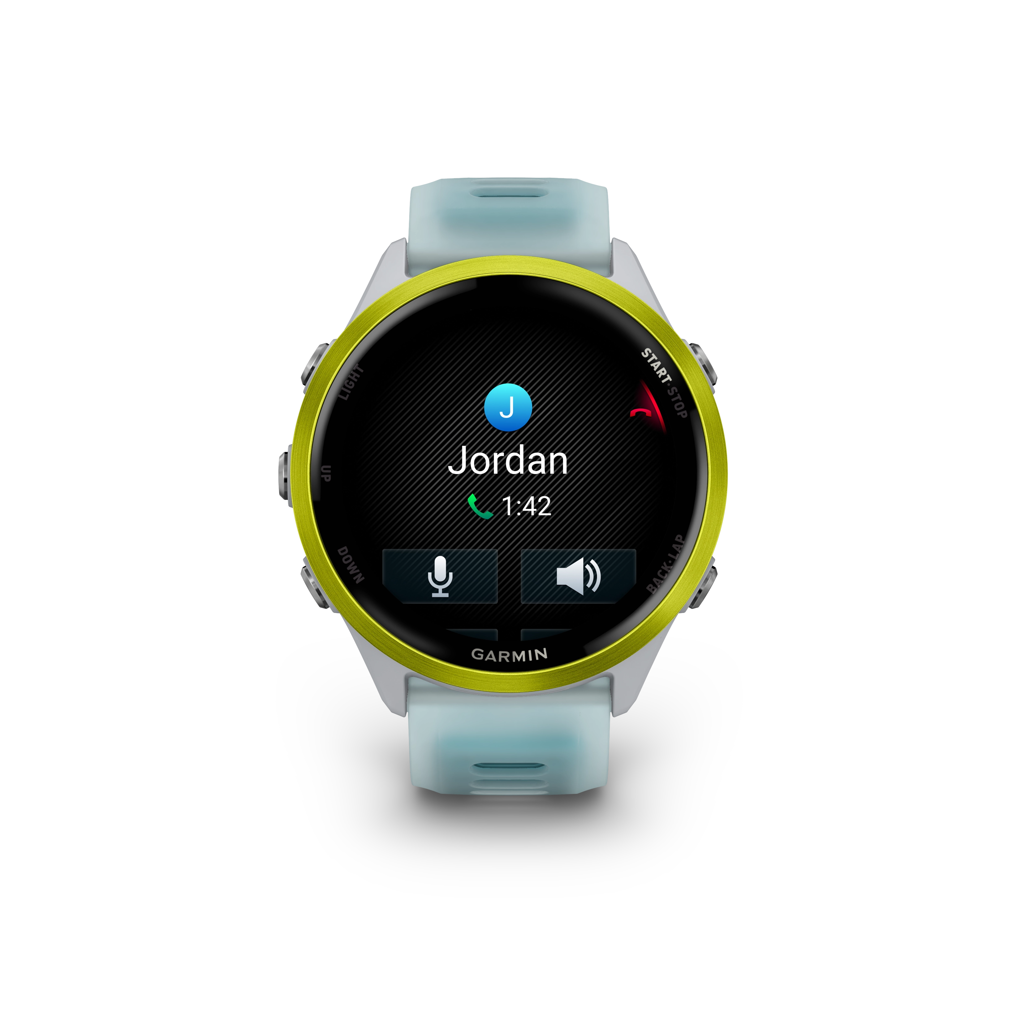 Garmin Forerunner® 570 - 47mm Amp Yellow Aluminium with Translucent Whitestone/Turquoise Band GARMIN