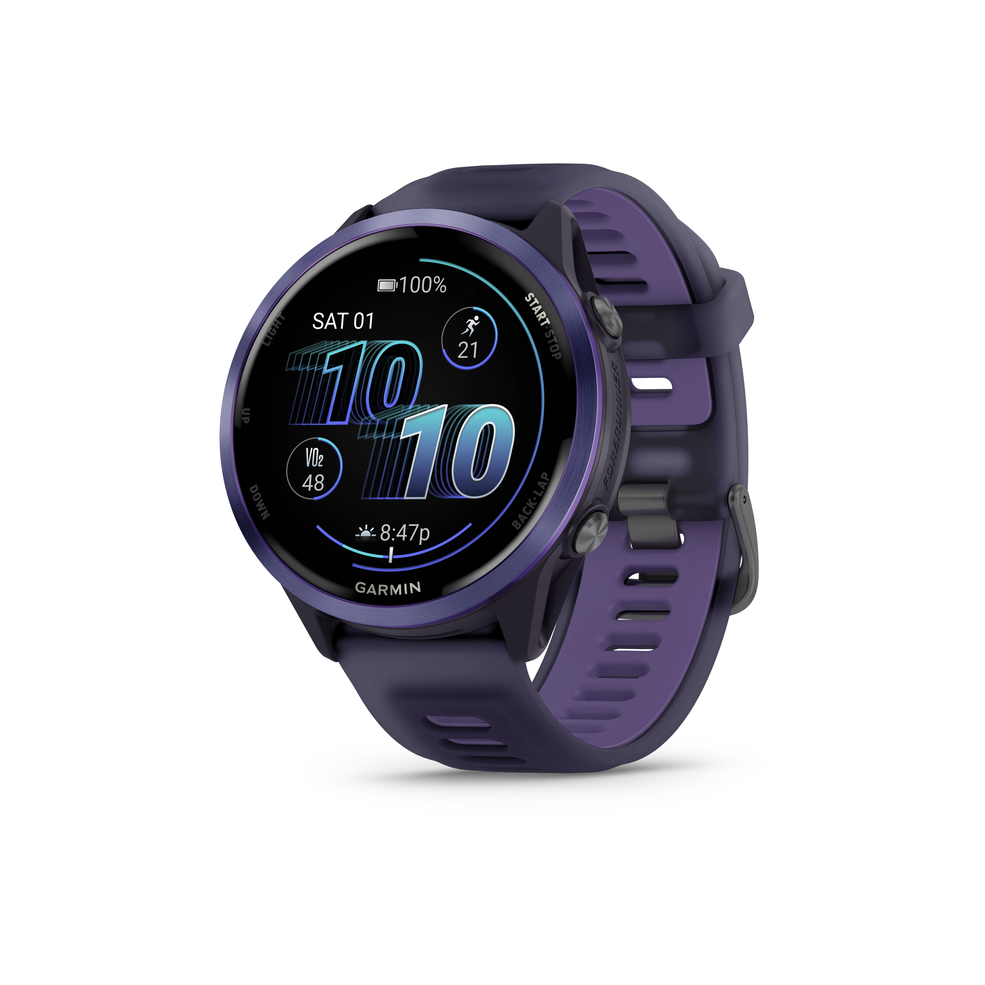 Garmin Forerunner® 570 - 47mm Indigo Aluminium with Translucent Imperial Purple/Indigo Band GARMIN