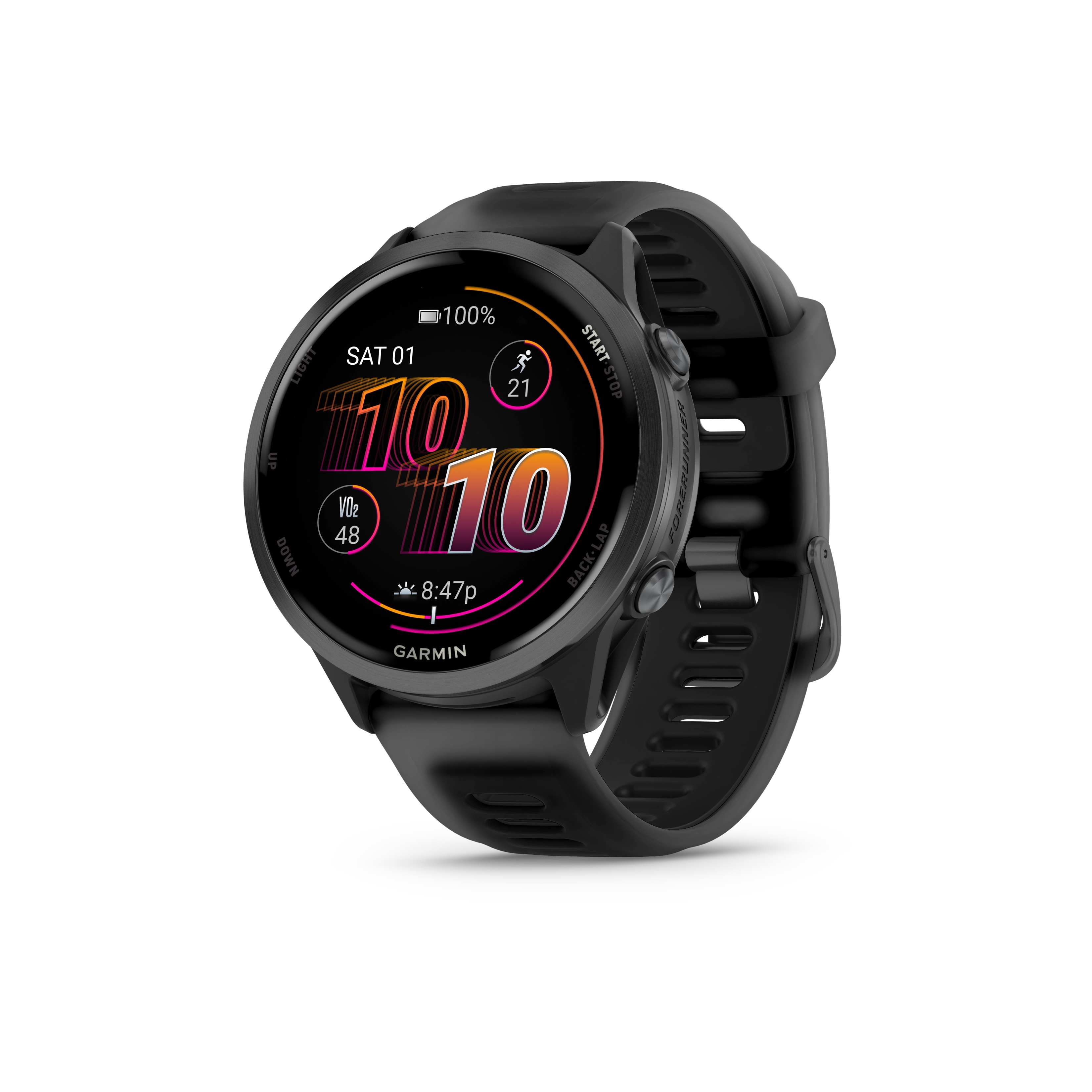 Garmin Forerunner® 570 - 47mm Slate Grey Aluminium with Translucent Black/Black Band GARMIN