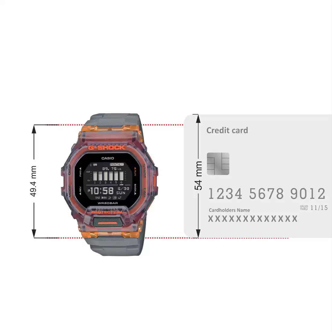 Casio G-SHOCK GBD-200SM-1A5DR - G1195 Grey G-Squad Connect - Men's Watch CASIO