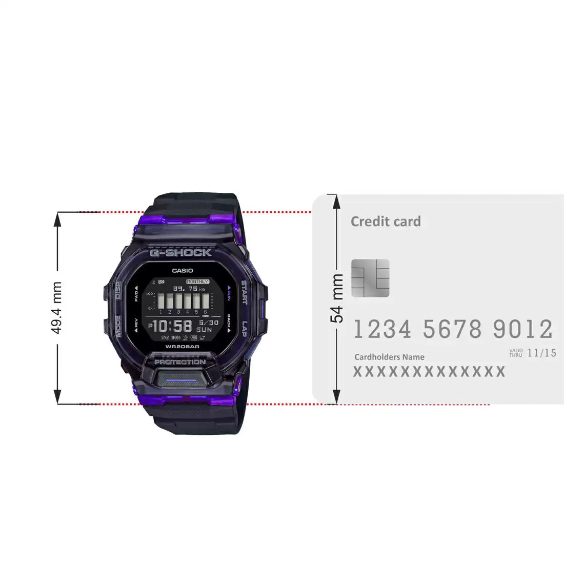 Casio G-SHOCK GBD-200SM-1A6DR - G1196 Black G-Squad Connect - Men's Watch CASIO