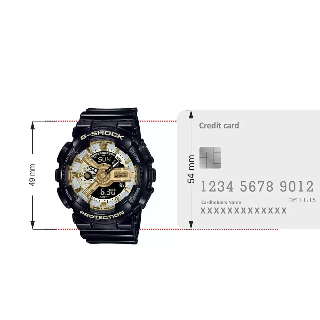 Casio G-SHOCK GMA-S110GB-1ADR - G1286 Black Combination Women's Watch CASIO