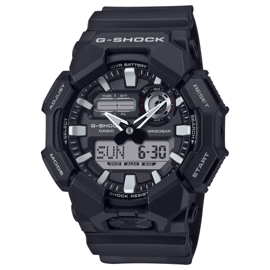 CASIO G-SHOCK GA-010-1ADR BLACK  ANALOG-DIGITAL DIAL BLACK  BIO-BASED RESIN BAND G1601