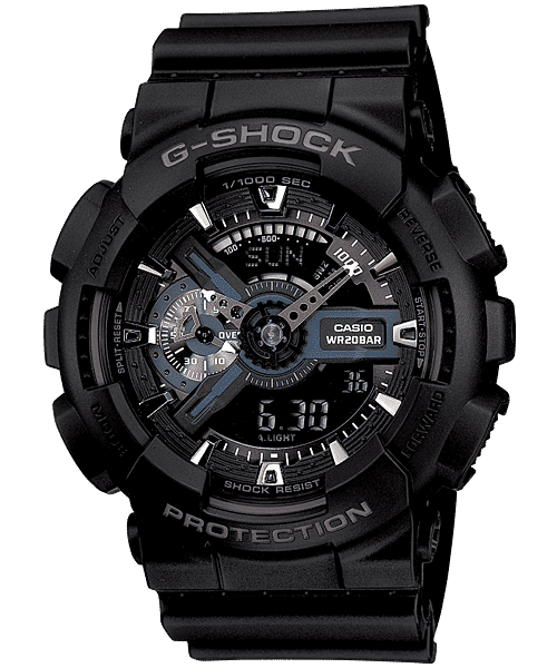 CASIO G-SHOCK GA-110-1BDR BLACK ANA-DIGI DIAL BLACK RESIN STRAP MEN'S WATCH G317
