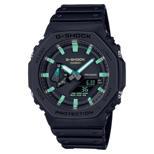 CASIO G-SHOCK GA-2100RC-1ADR BLACK-RUSTED ANA-DIGI DIAL BLACK RESIN STRAP MEN'S WATCH G1388