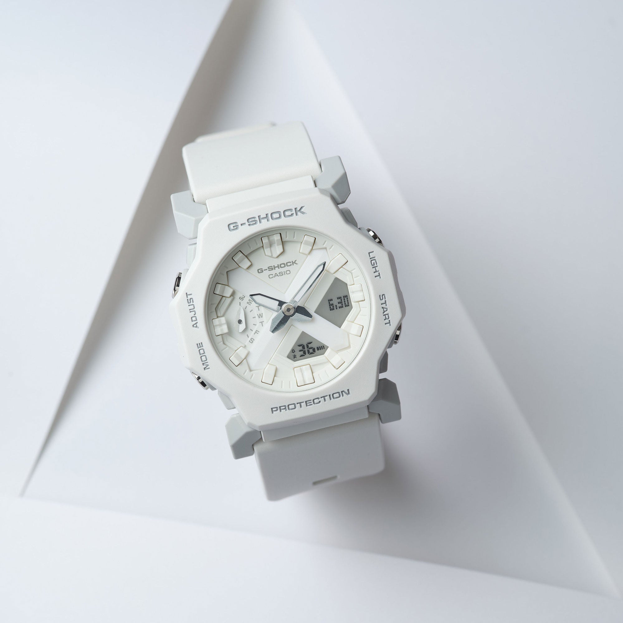 CASIO G-SHOCK GA-2300-7ADR WHITE ANA-DIGI DIAL WHITE RESIN STRAP MEN'S WATCH G1552