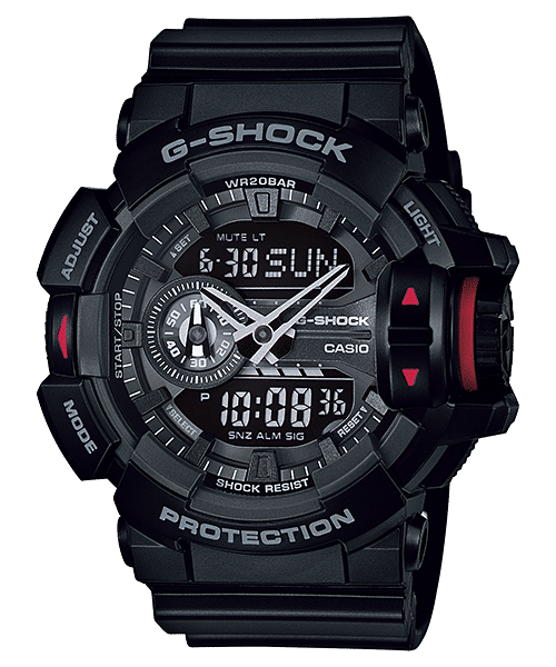CASIO G-SHOCK GA-400-1BHDR BLACK-RED ANA-DIGI DIAL BLACK RESIN STRAP MEN'S WATCH G566
