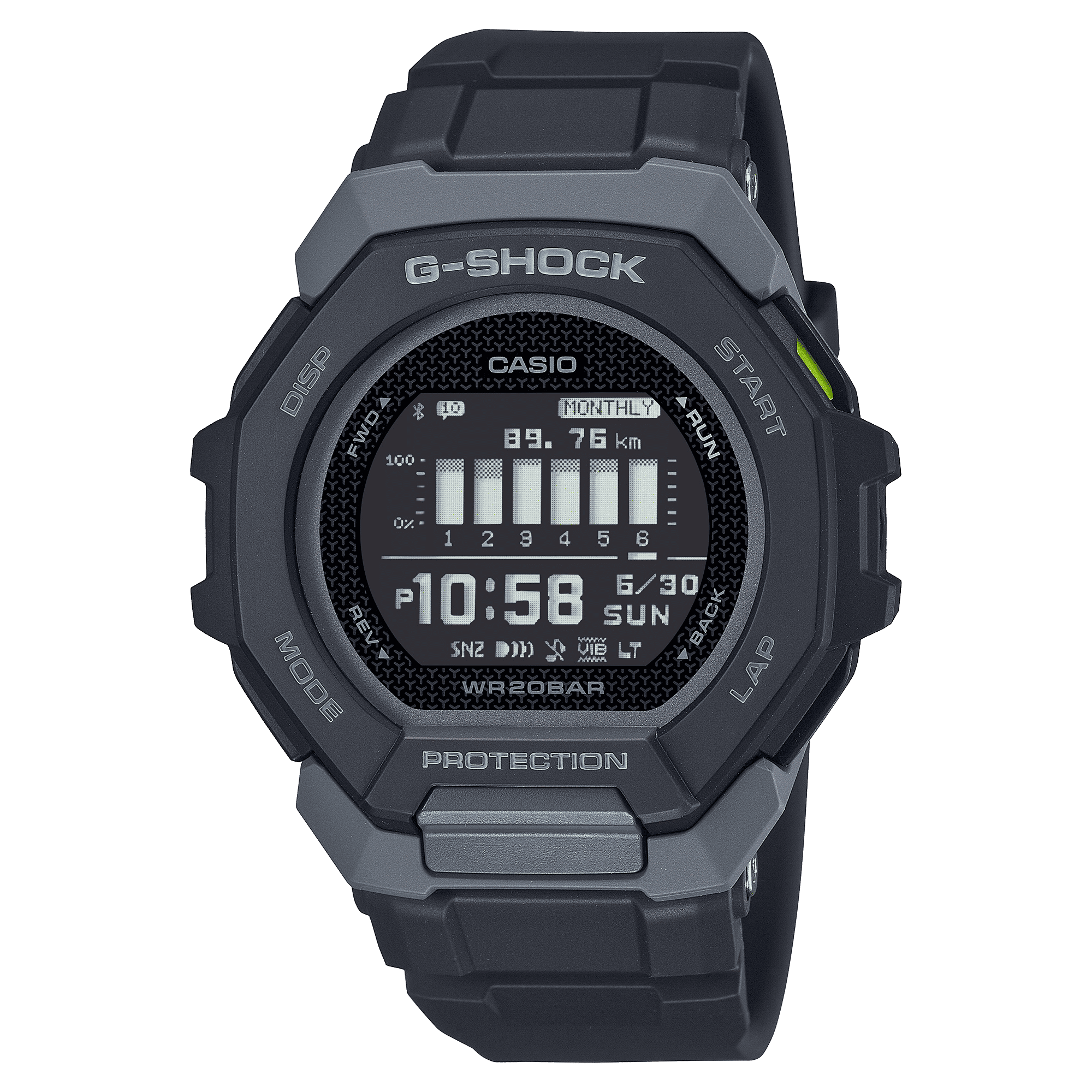 CASIO G-SHOCK GBD-300-1DR BLACK DIGITAL DIAL BLACK BIO-BASED RESIN BAND G1586