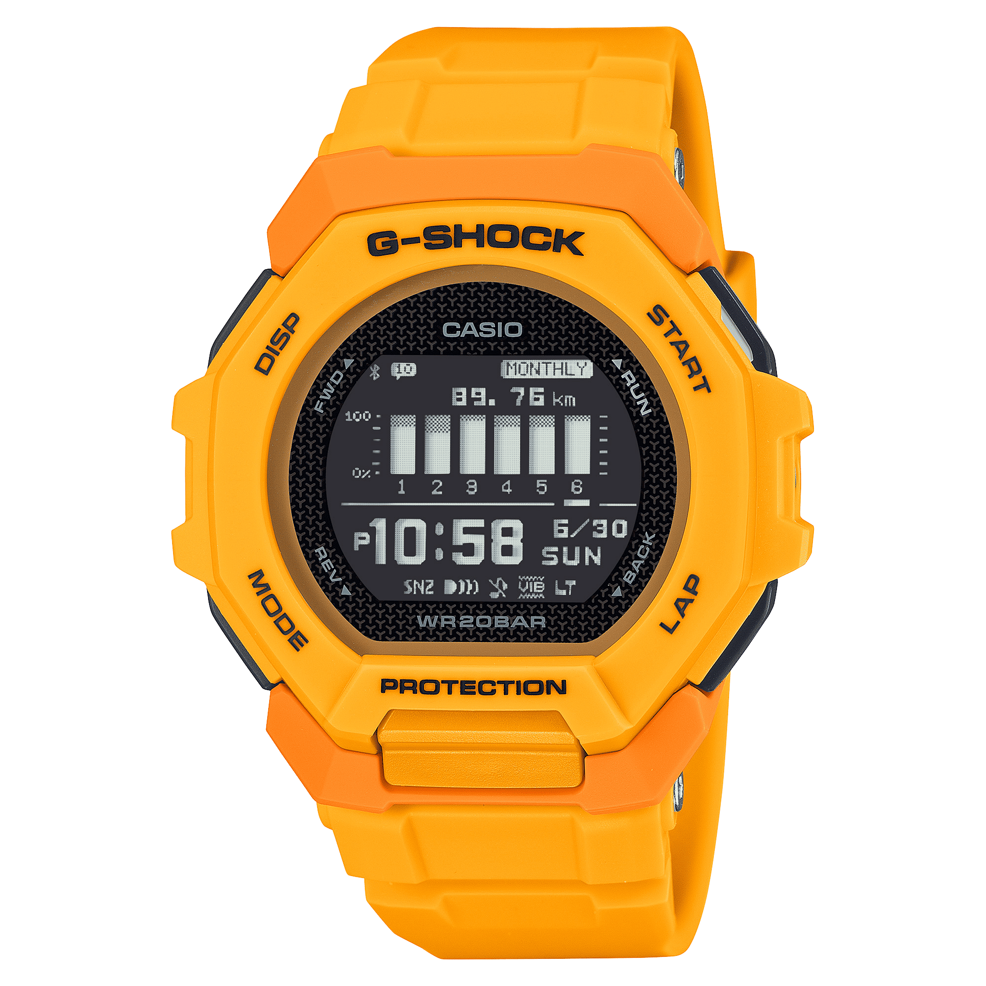 CASIO G-SHOCK GBD-300-9DR BLACK DIGITAL DIAL YELLOW BIO-BASED RESIN BAND G1588