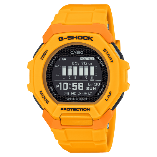 CASIO G-SHOCK GBD-300-9DR BLACK DIGITAL DIAL YELLOW BIO-BASED RESIN BAND G1588
