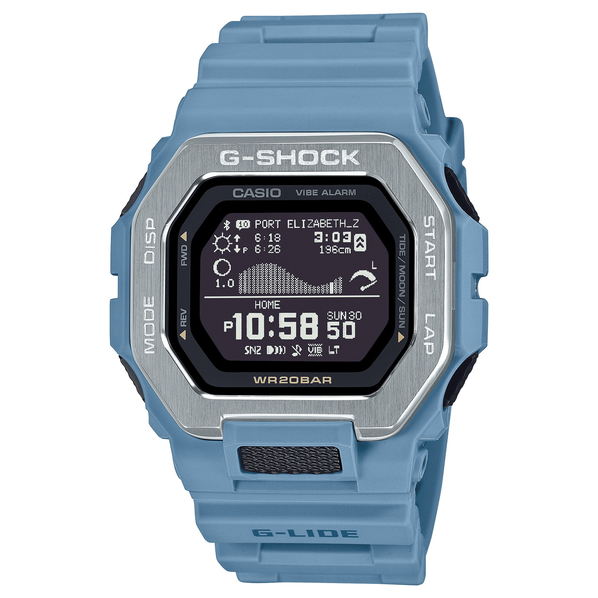 CASIO G-SHOCK GBX-100-2ADR  DIGITAL DIAL BLUE RESIN STRAP MEN'S WATCH G1566