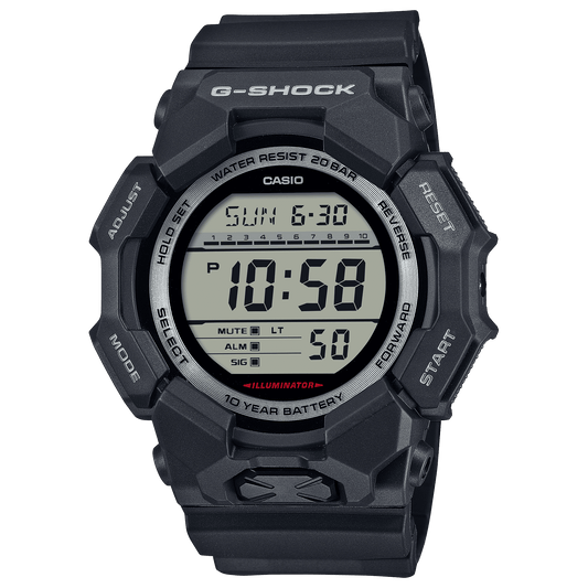 CASIO G-SHOCK GD-010-1DR BLACK  DIGITAL DIAL BLACK  BIO-BASED RESIN BAND G1604