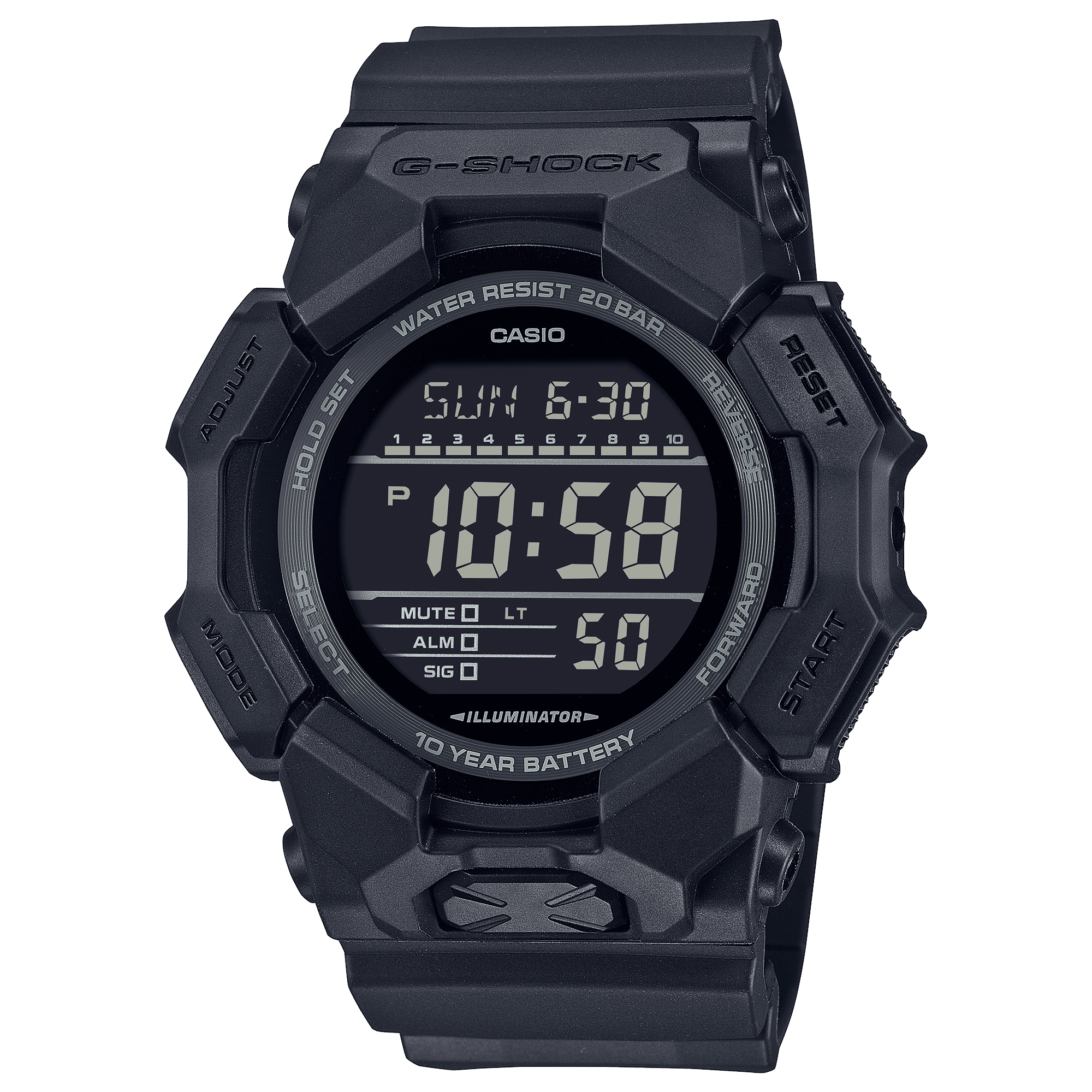 CASIO G-SHOCK GD-010-1A1DR BLACK DIGITAL DIAL BLACK  BIO-BASED RESIN BAND G1674