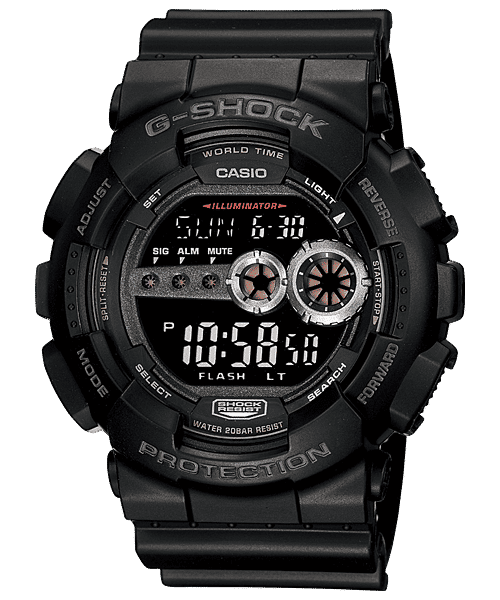 CASIO G-SHOCK GD-100-1BDR  DIGITAL DIAL BLACK RESIN STRAP MEN'S WATCH G310