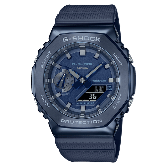 CASIO G-SHOCK G-STEEL GM-2100N-2ADR BLUE IP ANA-DIGI DIAL BLUE RESIN STRAP MEN'S WATCH G1162