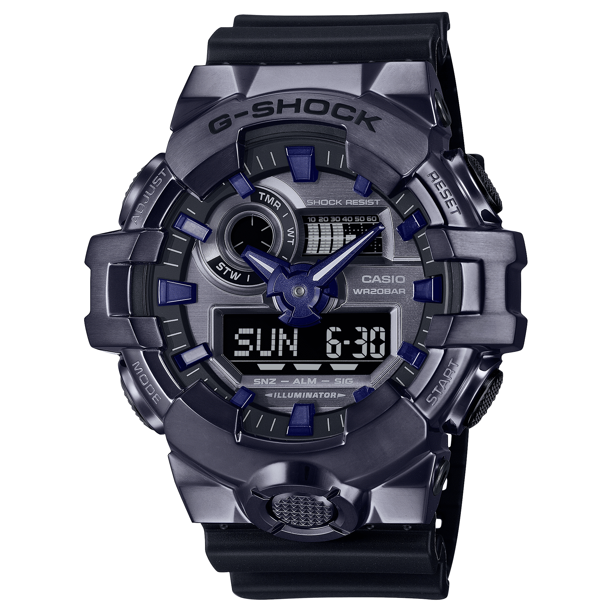 CASIO G-SHOCK GM-700P-6ADR BLACK ANALOG-DIGITAL DIAL BLACK RESIN BAND G1609