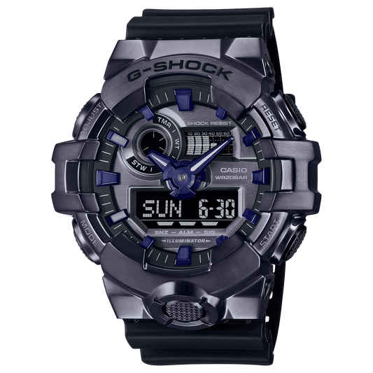CASIO G-SHOCK GM-700P-6ADR BLACK ANALOG-DIGITAL DIAL BLACK RESIN BAND G1609