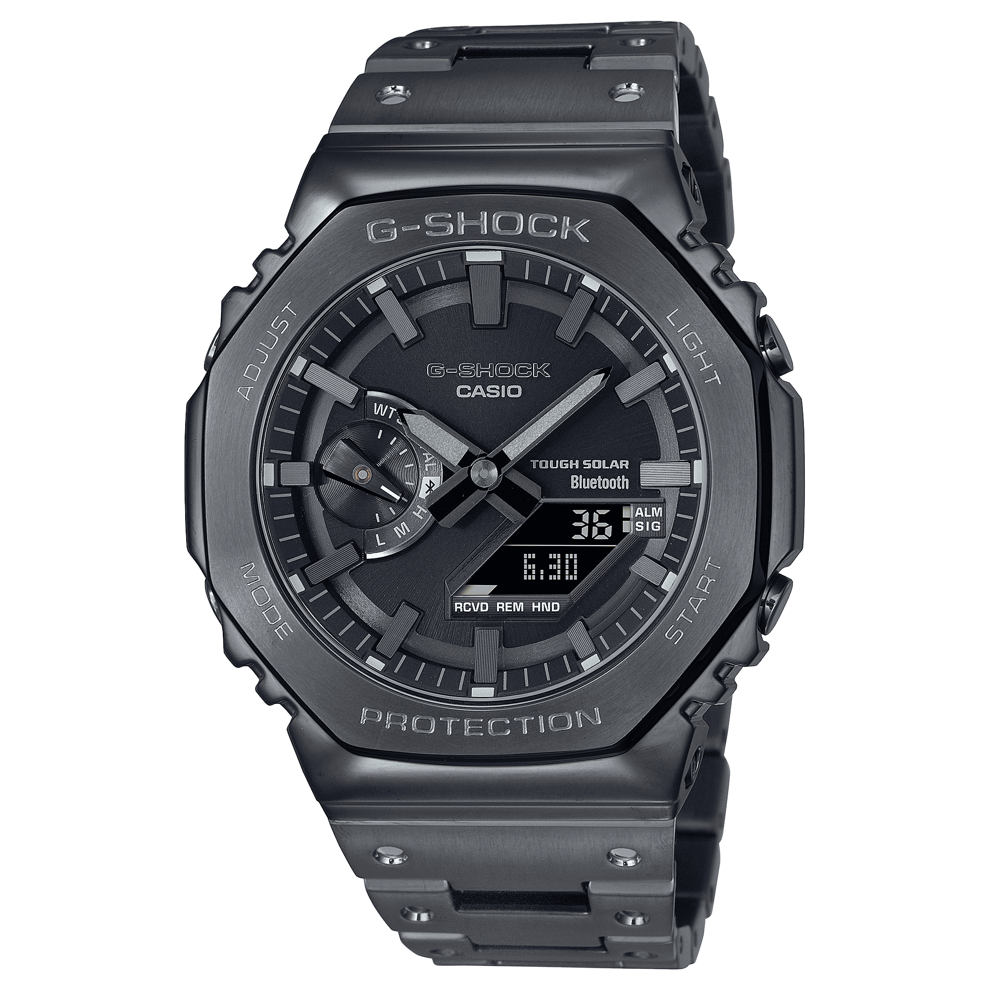 CASIO G-SHOCK METAL GM-B2100BD-1ADR BLACK IP ANA-DIGI DIAL BLACK IP SOLID BAND MEN'S WATCH G1271