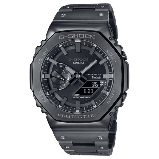 CASIO G-SHOCK METAL GM-B2100BD-1ADR BLACK IP ANA-DIGI DIAL BLACK IP SOLID BAND MEN'S WATCH G1271